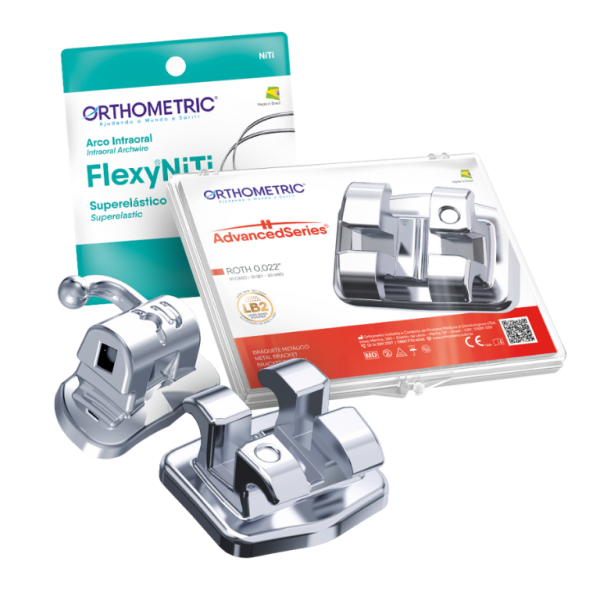BRACKETS METAL ROTH ADVANCED X KIT C/TUBOS 1ER M X 1 CASO - ORTHOMETRIC - Imagen 1